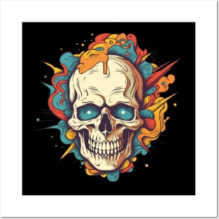 Colorful Psychedelic Skull Posters and Art